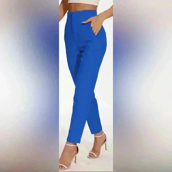 NWOT Slim-Fit Stylish Solid Color Slim Pleated Stretch Straight Leg Pants - Picture 6 of 11